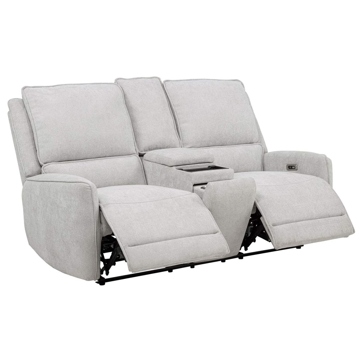 610521P-S2 Sylmar 2-piece Chenille Power Reclining Sofa Set Dove Grey