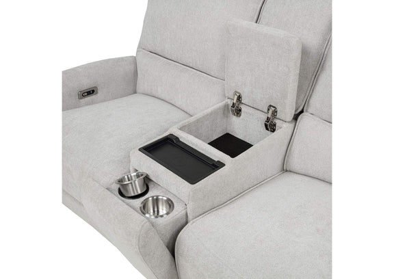 610521P-S2 Sylmar 2-piece Chenille Power Reclining Sofa Set Dove Grey