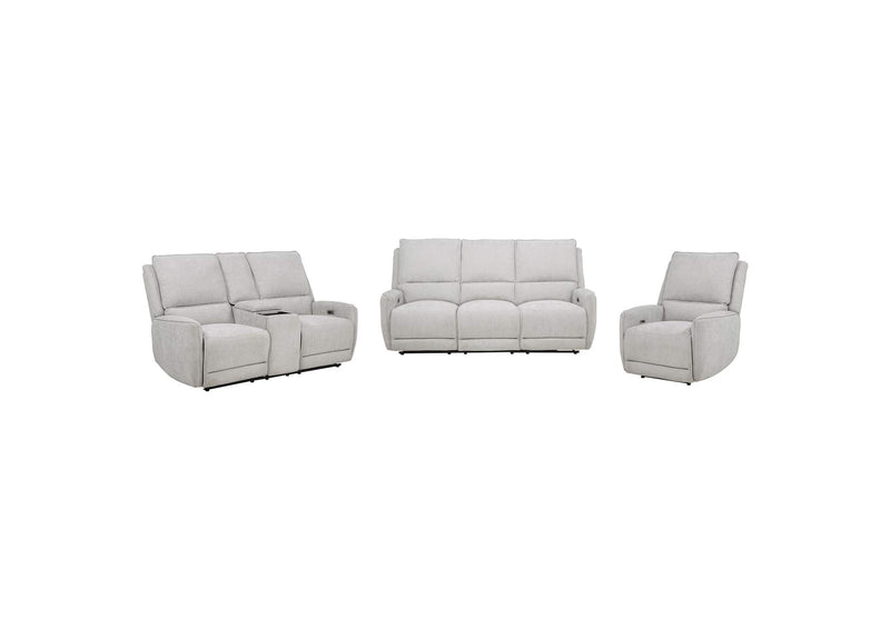 610521P-S3 Sylmar 3-piece Chenille Power Reclining Sofa Set Dove Grey