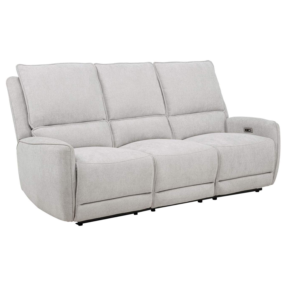 610521P-S3 Sylmar 3-piece Chenille Power Reclining Sofa Set Dove Grey