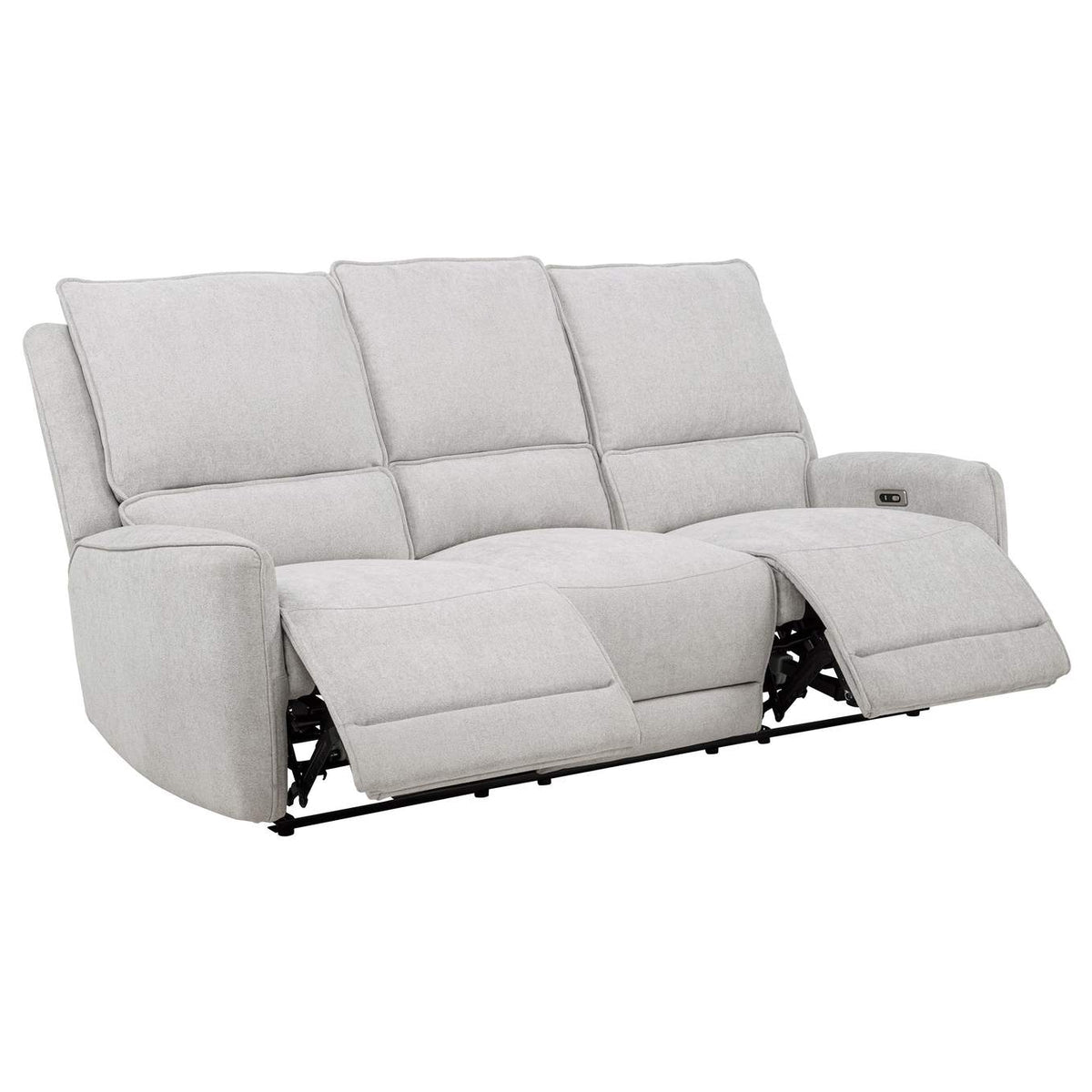 610521P-S3 Sylmar 3-piece Chenille Power Reclining Sofa Set Dove Grey