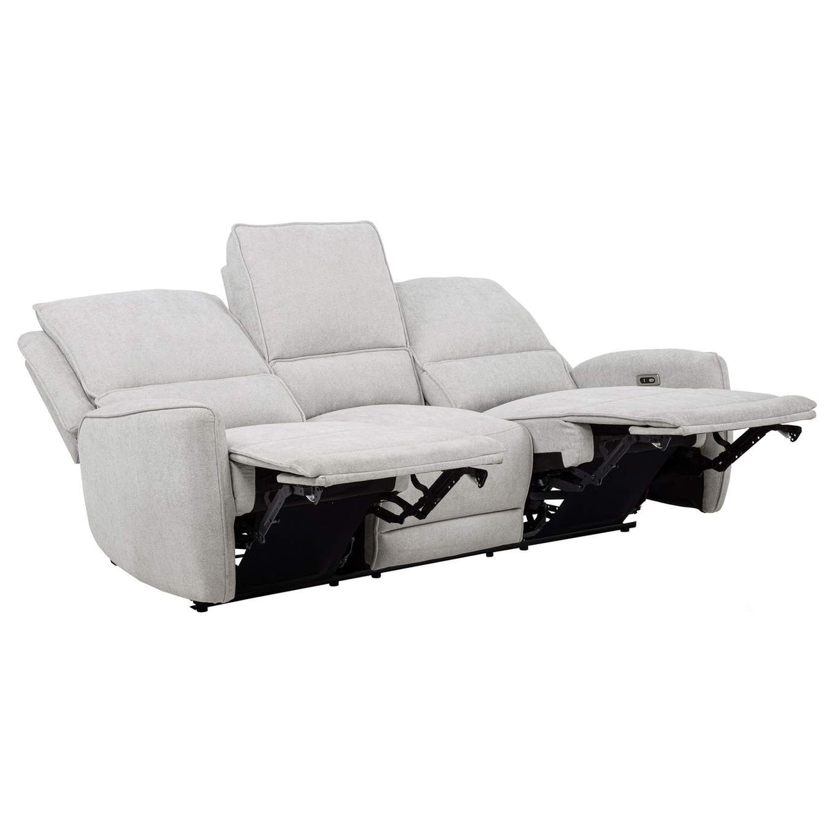 610521P-S3 Sylmar 3-piece Chenille Power Reclining Sofa Set Dove Grey