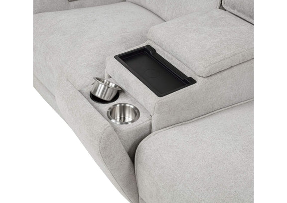 610521P-S3 Sylmar 3-piece Chenille Power Reclining Sofa Set Dove Grey
