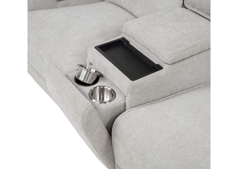 610521P-S3 Sylmar 3-piece Chenille Power Reclining Sofa Set Dove Grey