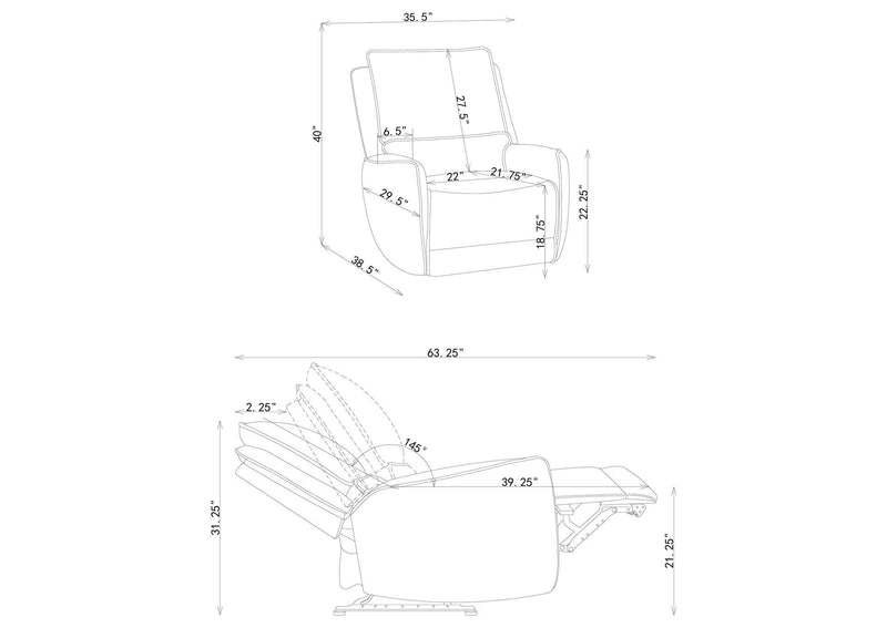 610521P-S3 Sylmar 3-piece Chenille Power Reclining Sofa Set Dove Grey