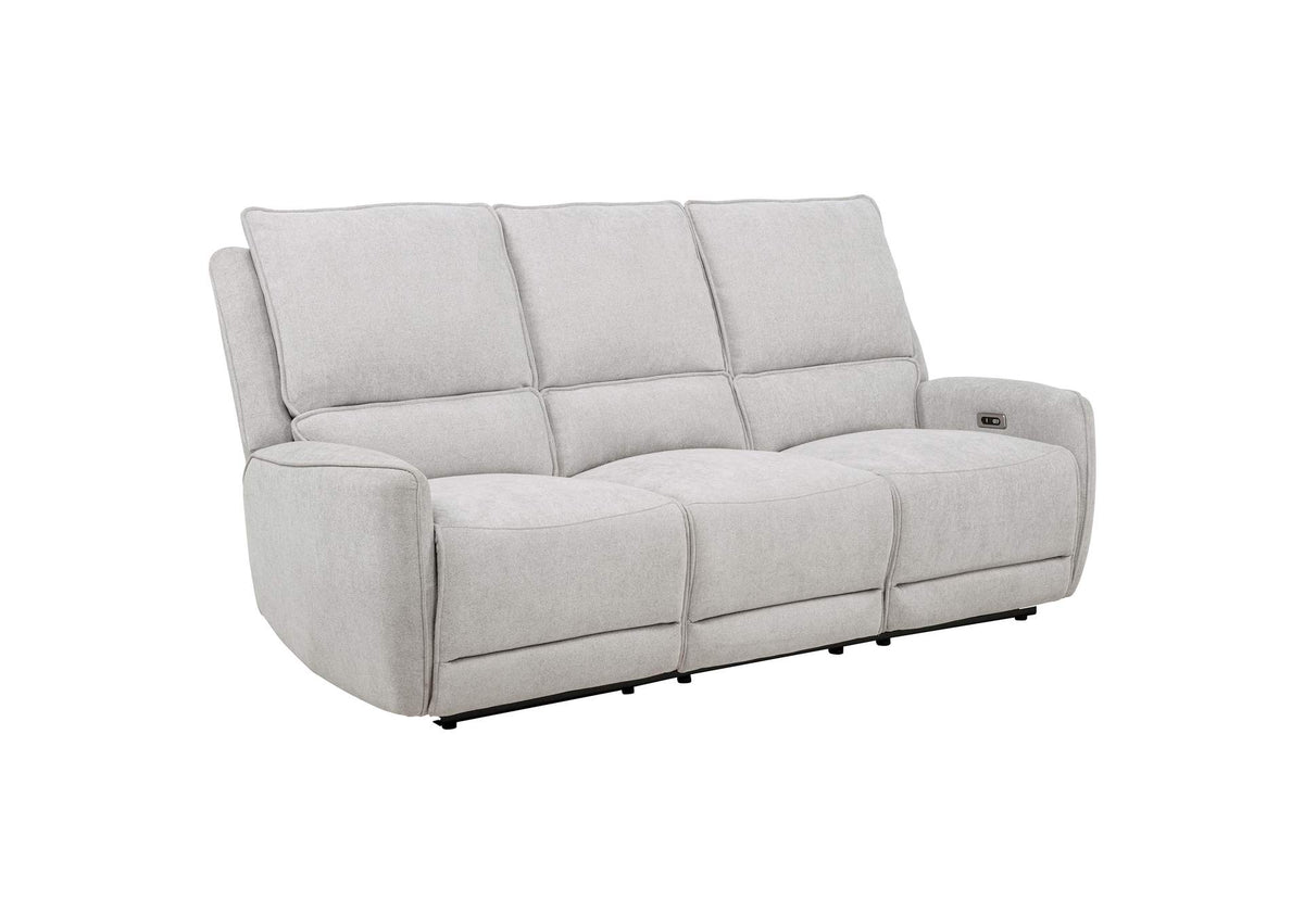 610521P Sylmar Chenille Upholstered Power Reclining Sofa Dove Grey