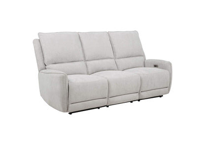 610521P Sylmar Chenille Upholstered Power Reclining Sofa Dove Grey