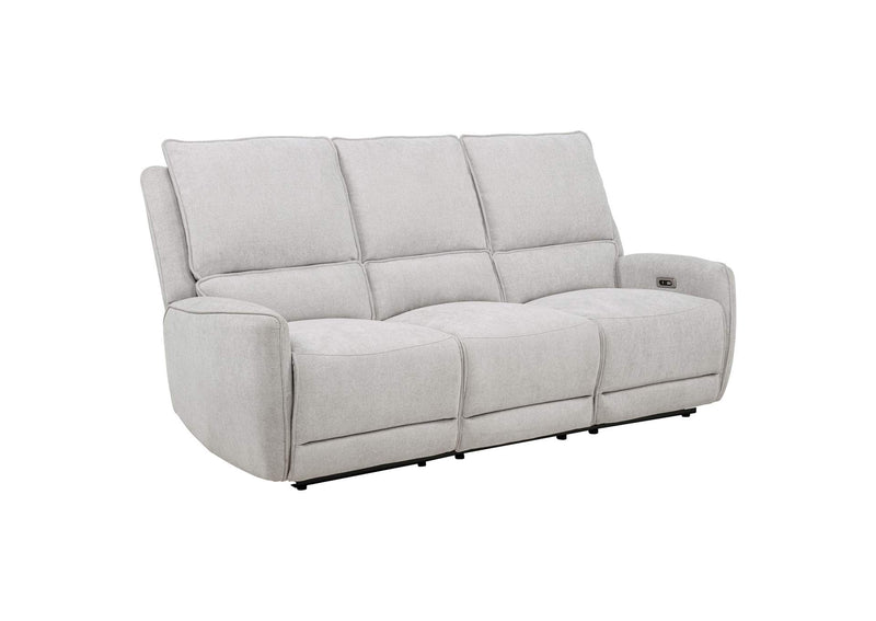 610521P Sylmar Chenille Upholstered Power Reclining Sofa Dove Grey