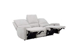 610521P Sylmar Chenille Upholstered Power Reclining Sofa Dove Grey