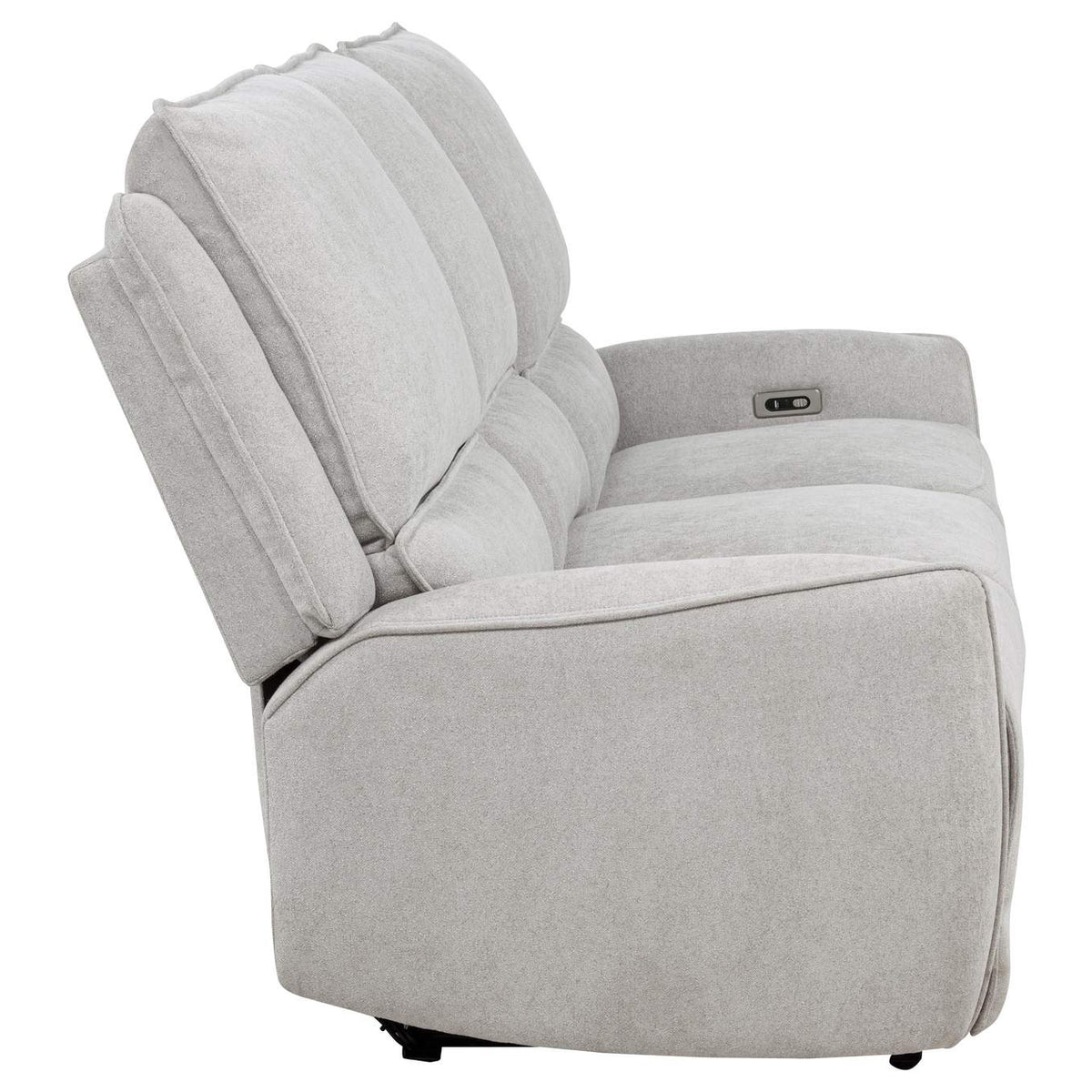 610521P Sylmar Chenille Upholstered Power Reclining Sofa Dove Grey
