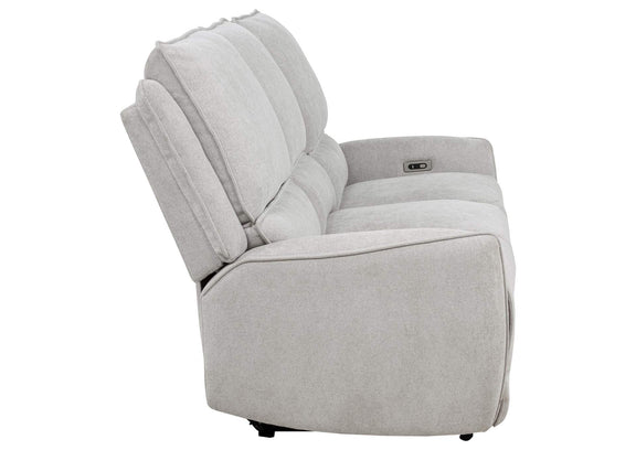 610521P Sylmar Chenille Upholstered Power Reclining Sofa Dove Grey