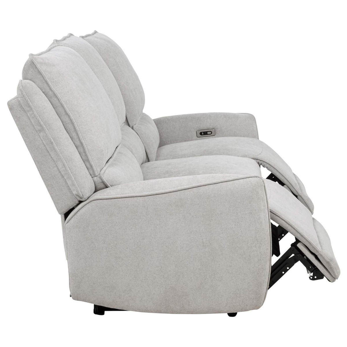 610521P Sylmar Chenille Upholstered Power Reclining Sofa Dove Grey