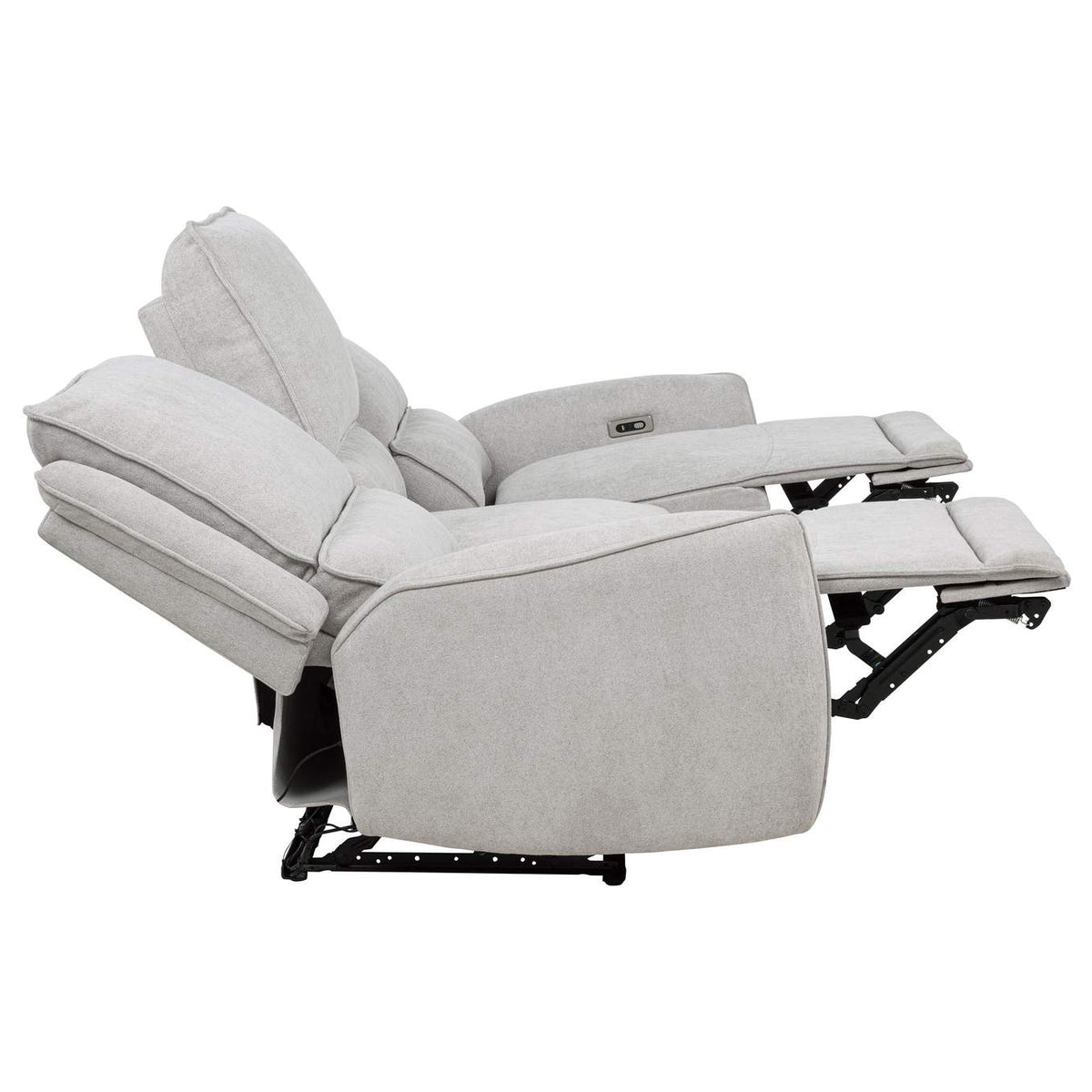 610521P Sylmar Chenille Upholstered Power Reclining Sofa Dove Grey