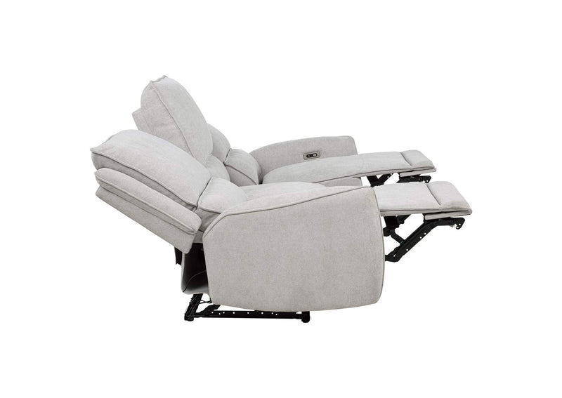 610521P Sylmar Chenille Upholstered Power Reclining Sofa Dove Grey