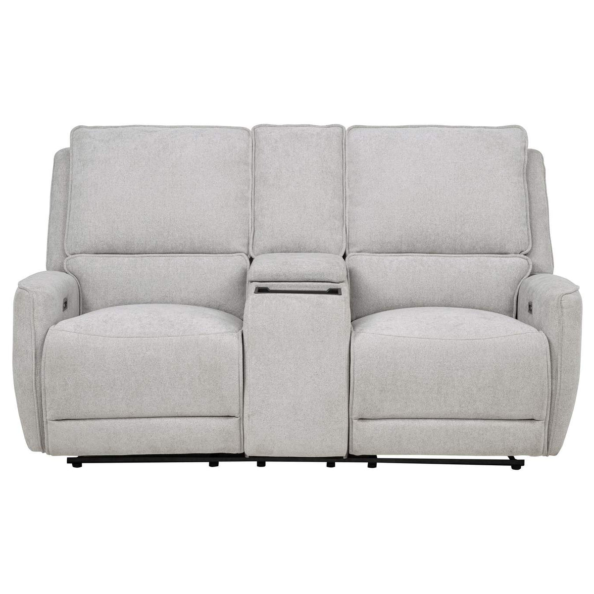 610522P Sylmar Chenille Upholstered Power Reclining Loveseat Dove Grey