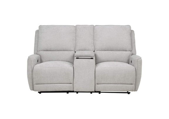 610522P Sylmar Chenille Upholstered Power Reclining Loveseat Dove Grey