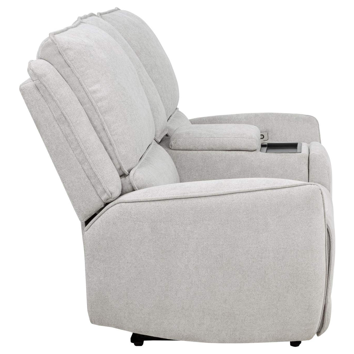 610522P Sylmar Chenille Upholstered Power Reclining Loveseat Dove Grey
