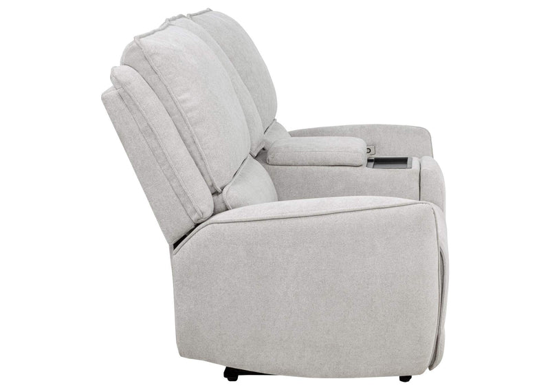 610522P Sylmar Chenille Upholstered Power Reclining Loveseat Dove Grey