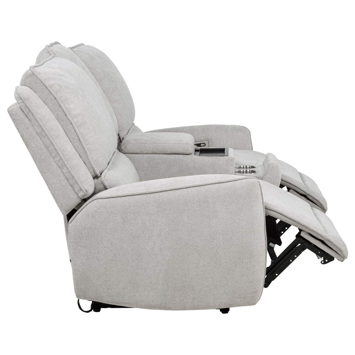 610522P Sylmar Chenille Upholstered Power Reclining Loveseat Dove Grey