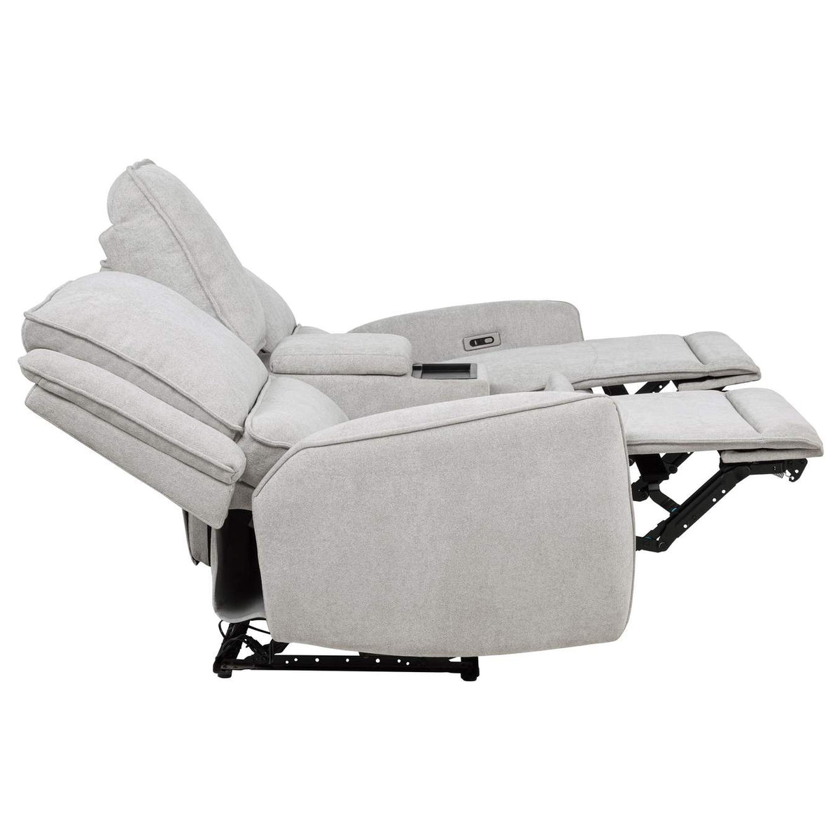 610522P Sylmar Chenille Upholstered Power Reclining Loveseat Dove Grey