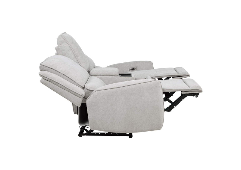 610522P Sylmar Chenille Upholstered Power Reclining Loveseat Dove Grey