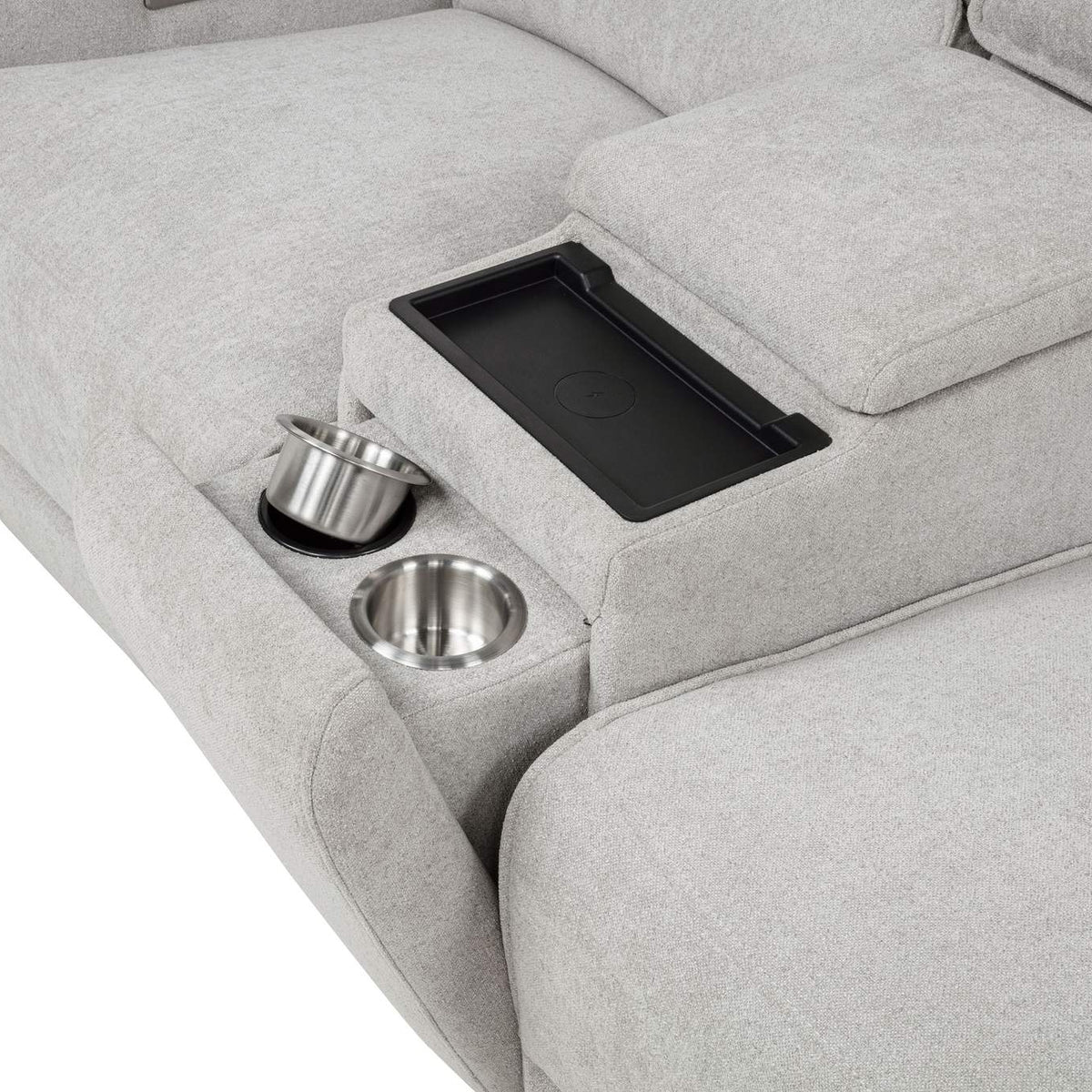 610522P Sylmar Chenille Upholstered Power Reclining Loveseat Dove Grey