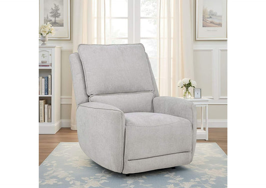 610523P Sylmar Chenille Upholstered Power Recliner Dove Grey