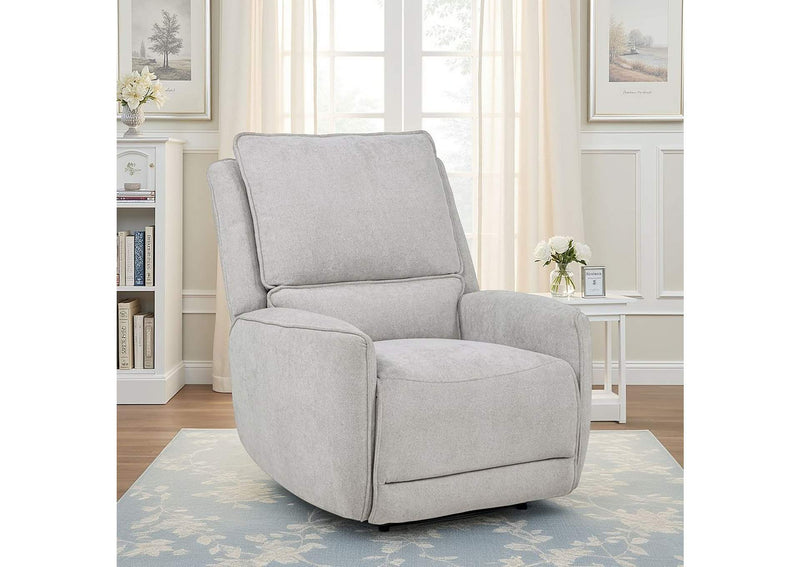 610523P Sylmar Chenille Upholstered Power Recliner Dove Grey