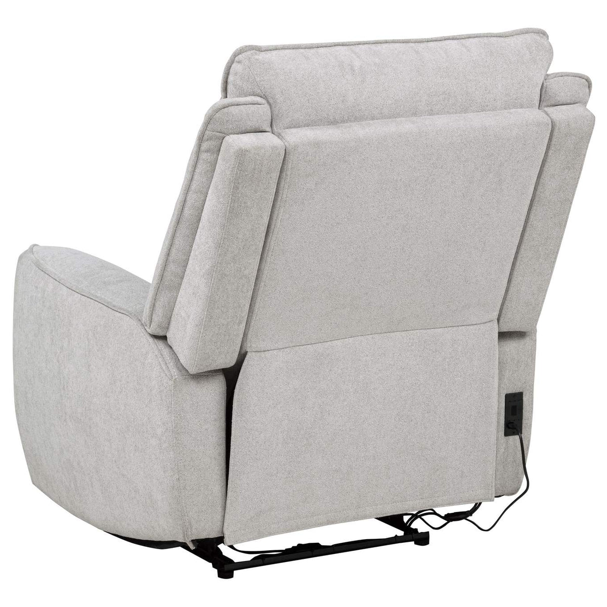 610523P Sylmar Chenille Upholstered Power Recliner Dove Grey
