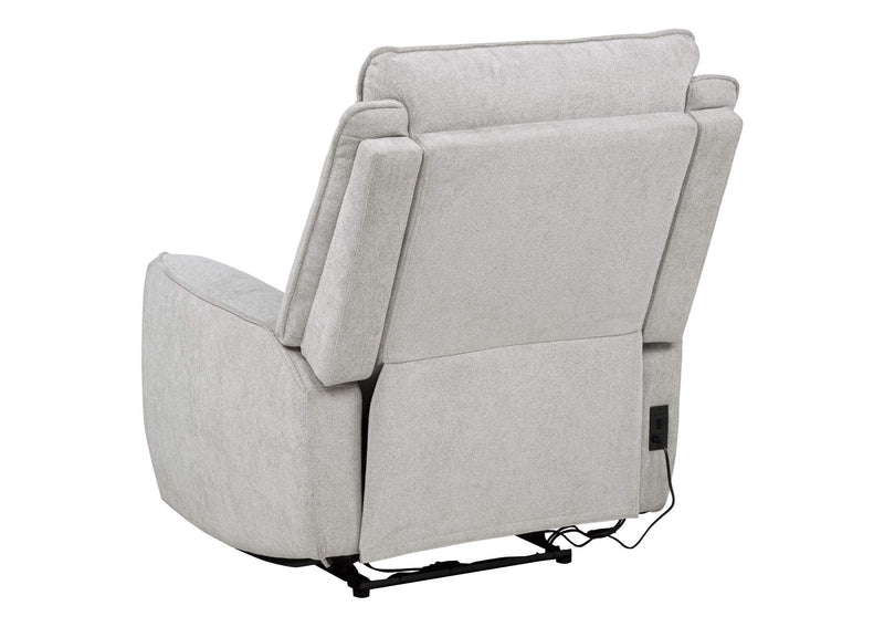 610523P Sylmar Chenille Upholstered Power Recliner Dove Grey