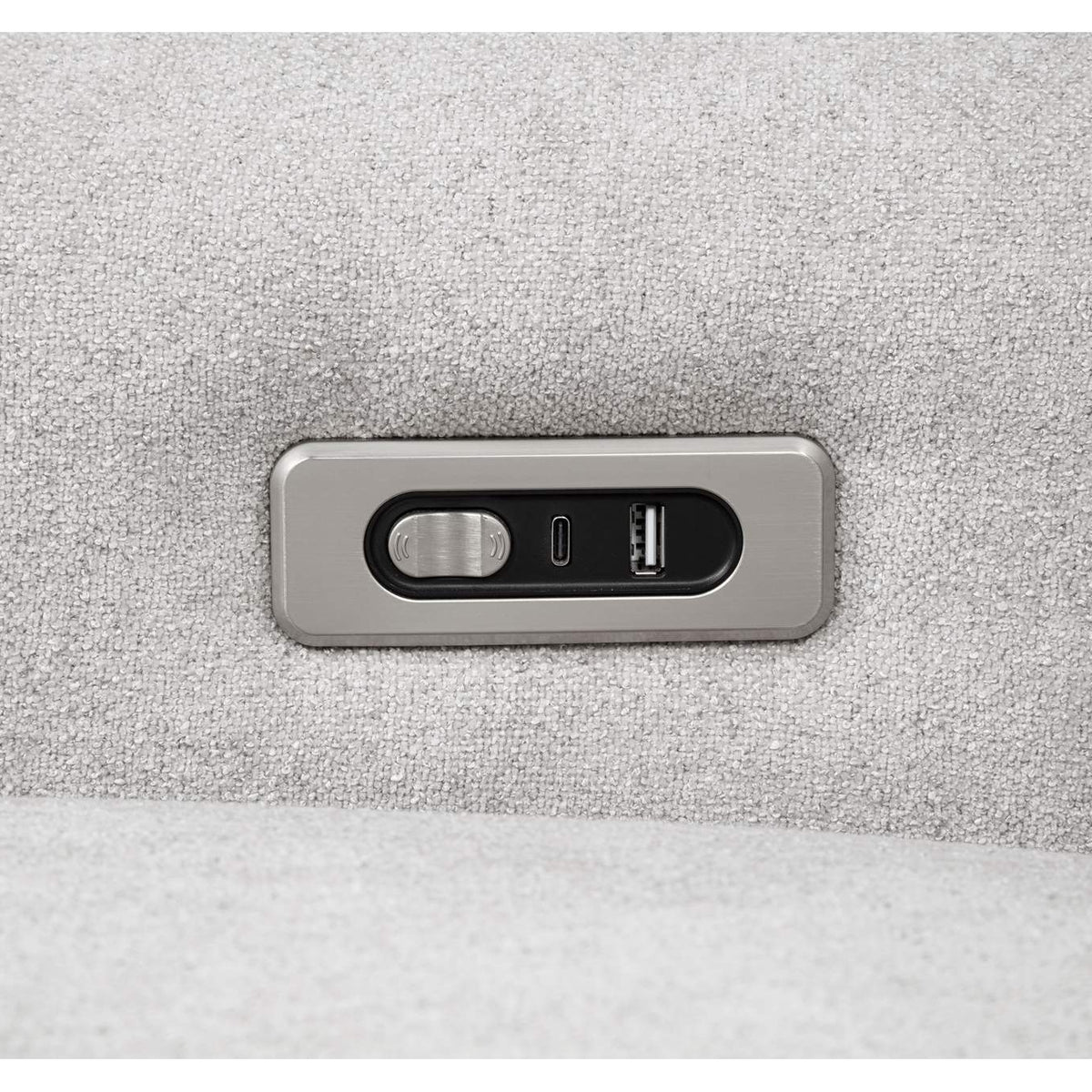 610523P Sylmar Chenille Upholstered Power Recliner Dove Grey