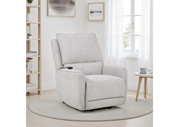 610524PP Sylmar Chenille Upholstered Dual Power Lift Recliner Dove Grey