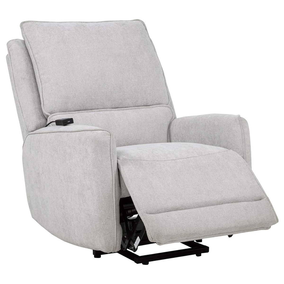 610524PP Sylmar Chenille Upholstered Dual Power Lift Recliner Dove Grey