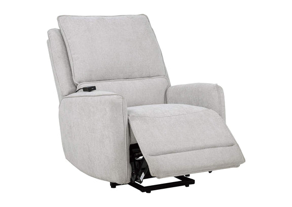 610524PP Sylmar Chenille Upholstered Dual Power Lift Recliner Dove Grey