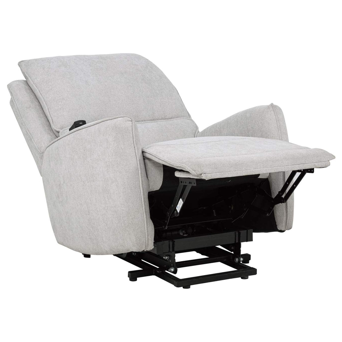 610524PP Sylmar Chenille Upholstered Dual Power Lift Recliner Dove Grey