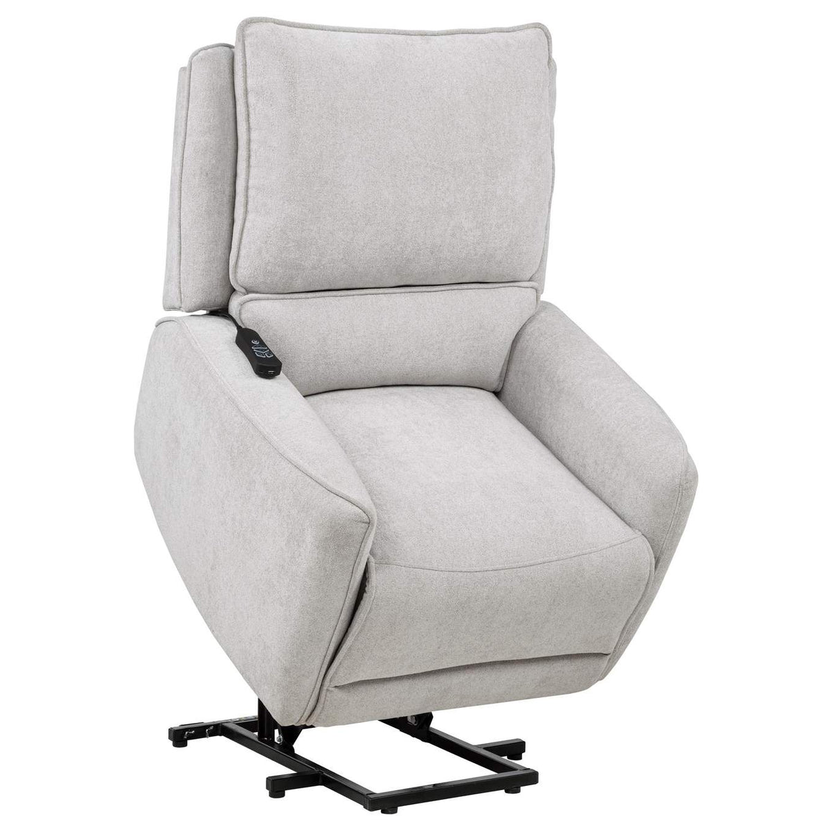 610524PP Sylmar Chenille Upholstered Dual Power Lift Recliner Dove Grey