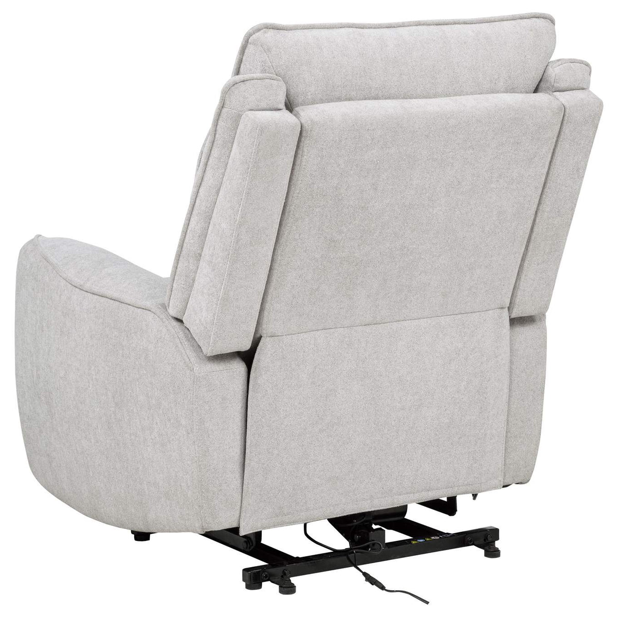 610524PP Sylmar Chenille Upholstered Dual Power Lift Recliner Dove Grey