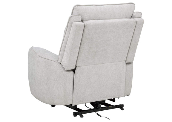 610524PP Sylmar Chenille Upholstered Dual Power Lift Recliner Dove Grey