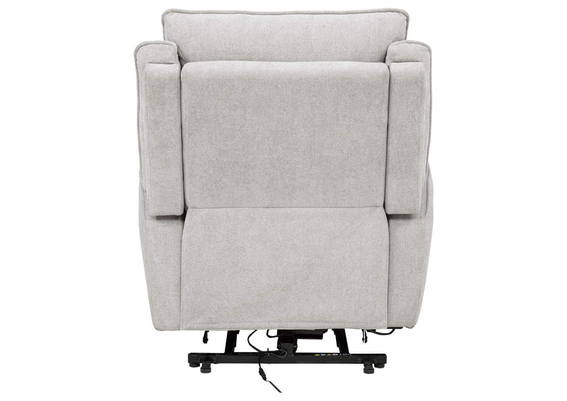 610524PP Sylmar Chenille Upholstered Dual Power Lift Recliner Dove Grey