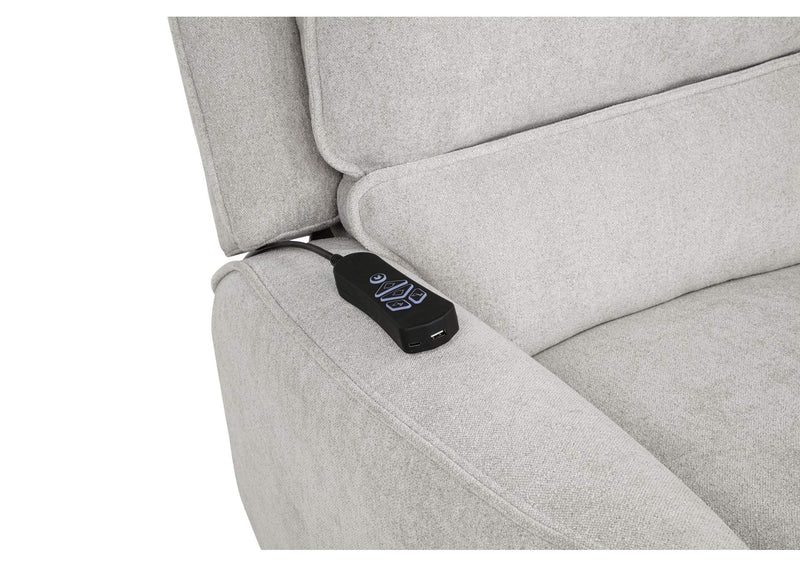 610524PP Sylmar Chenille Upholstered Dual Power Lift Recliner Dove Grey