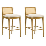 Tobias - Coastal Modern Wood Bar Height Kitchen Bar Stool