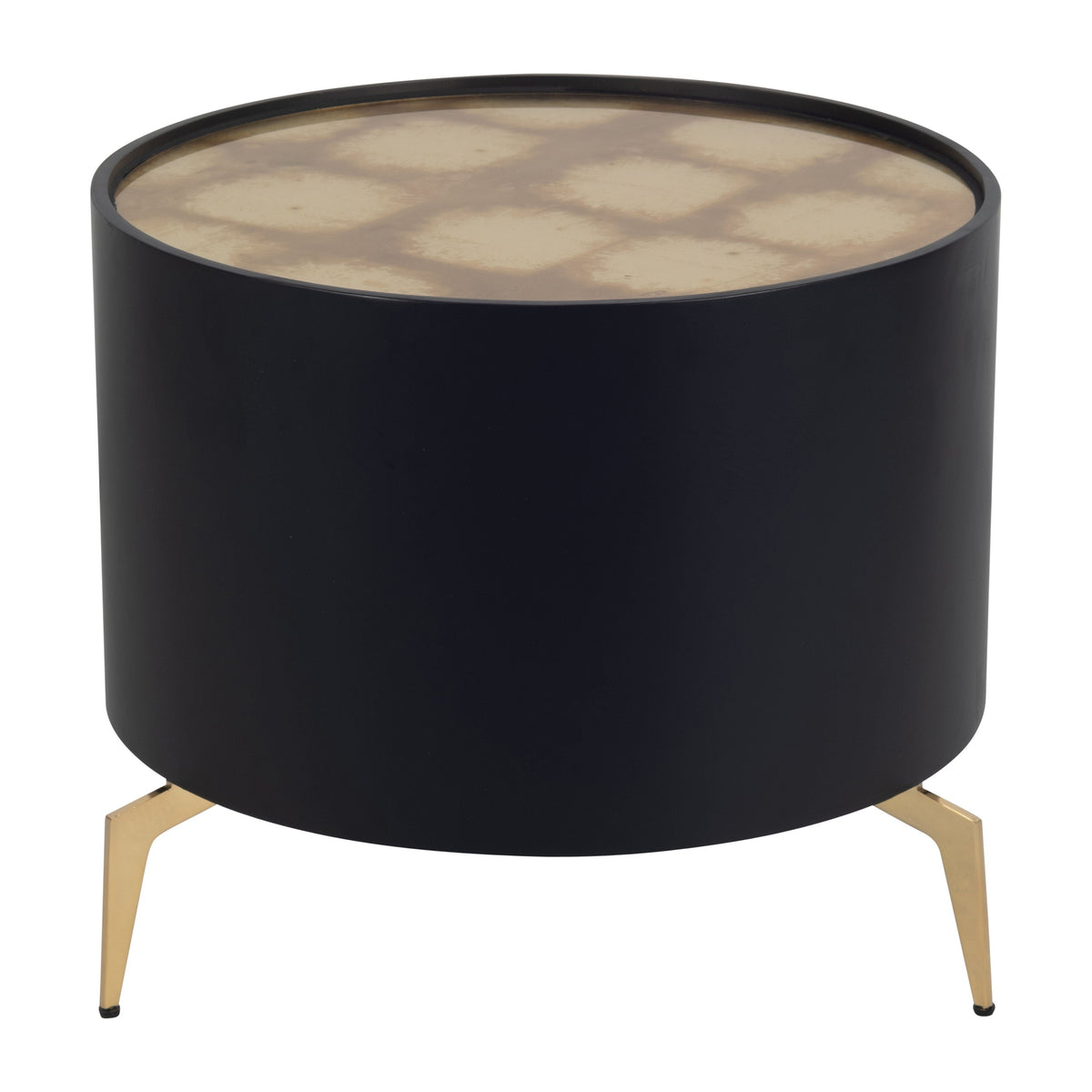 2 Gold Leaf Top Side Table - Black / Gold