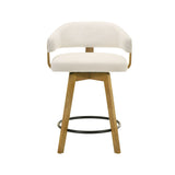 Callah - Contemporary Natural Wood Counter Height Kitchen Bar Stool