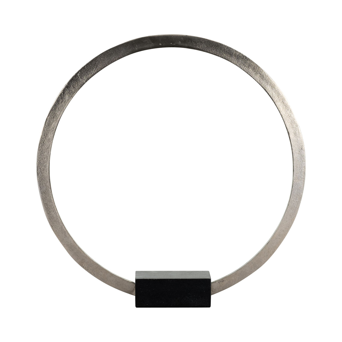 Metal 17" Standing Ring With Base - Nickel/Black
