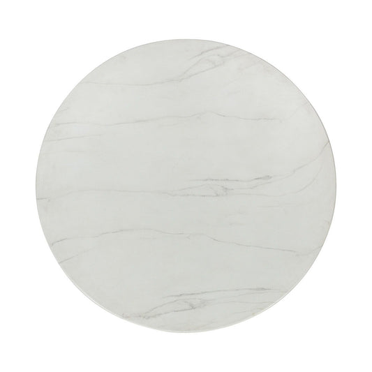 Caspia - 47" Outdoor Round Dining Table - Snowdrift White / Black