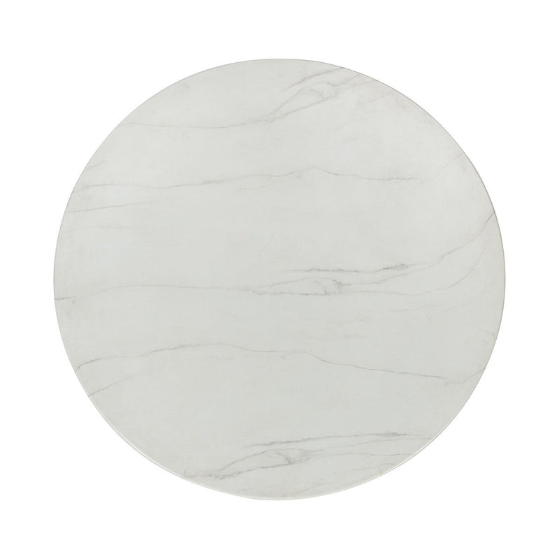 Caspia - 47" Outdoor Round Dining Table - Snowdrift White / Black
