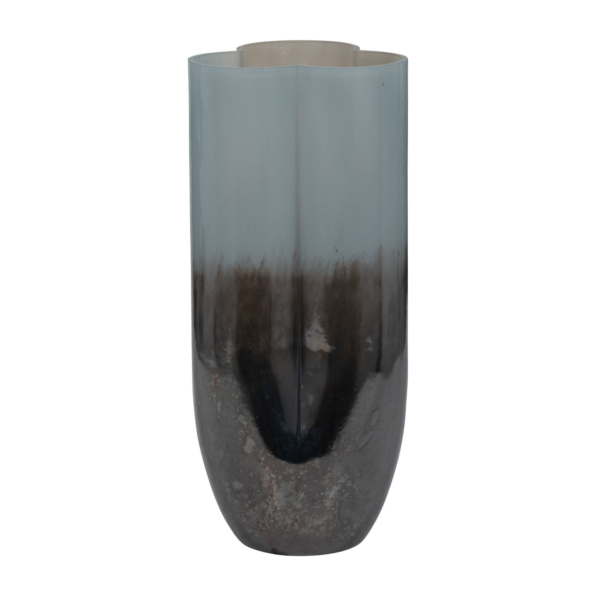 14" Lyna Large Glass Vase - Blue