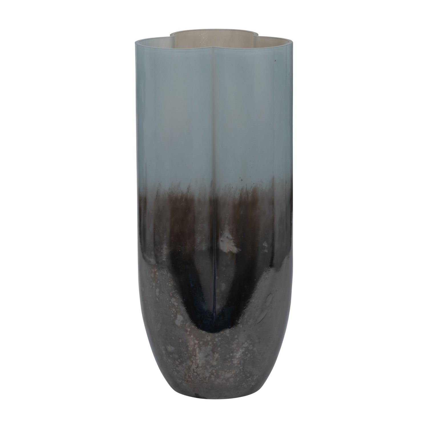 14" Lyna Large Glass Vase - Blue