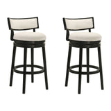 Noely - Modern Farmhouse Swivel Wood Bar Height Kitchen Bar Stool