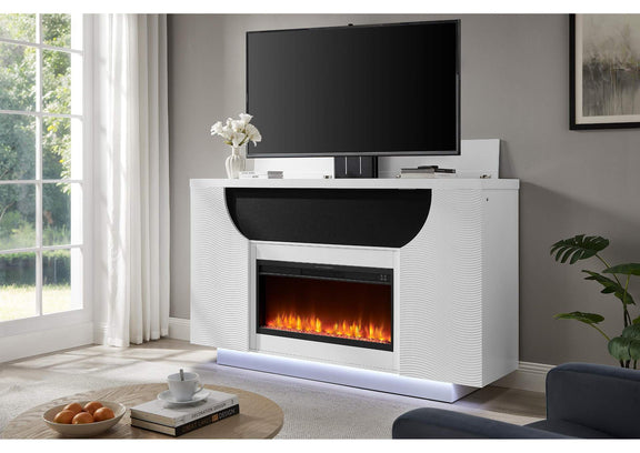 AVEENA-WHT-EU_76_W_TV_LIFT_LED_&_SPKR AVEENA WHITE 76" ENT UNIT WITH TV, LED, SPEAKERS, CRYSTAL AND POP-UP
